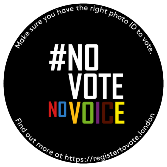 No voter ID hash tag logo